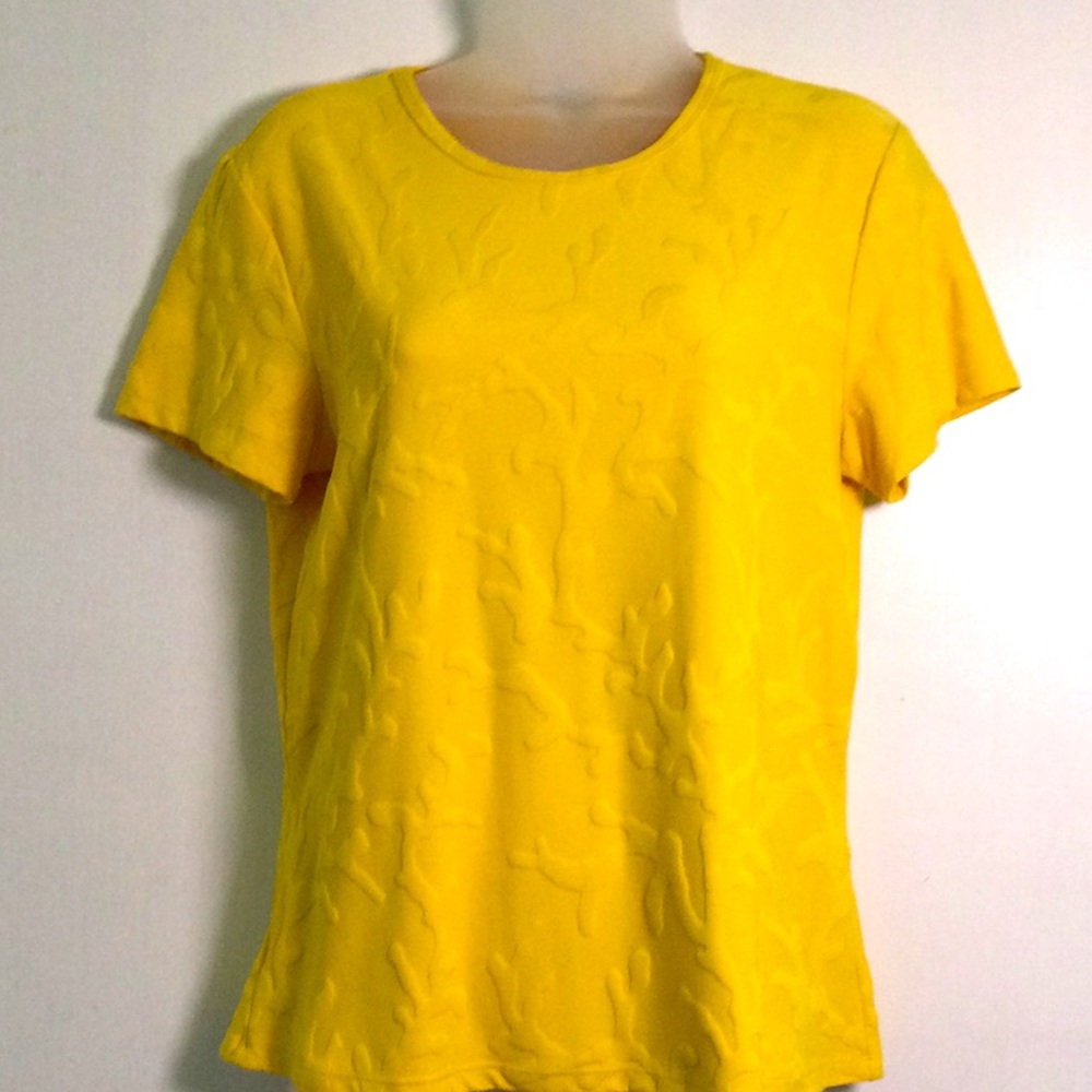 J. McLAUGHLIN,,,Yellow Short Sleeve Women's Top
